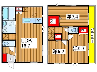 坂浜戸建賃貸住宅1号棟の物件間取画像